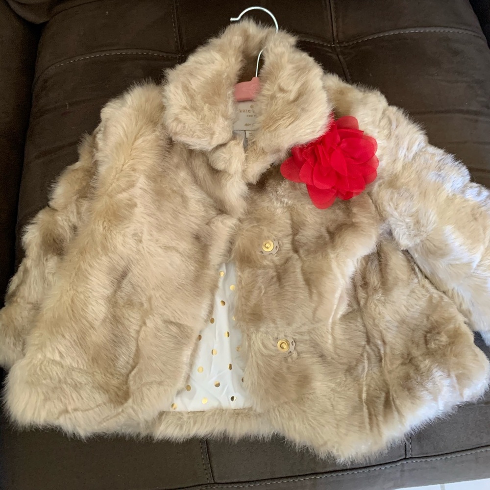 12 months kate spade baby girl faux fur jacket